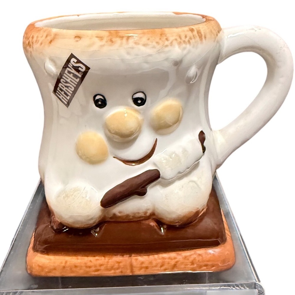 Hershey's S'mores Ceramic Coffee Mug 3D Marshmallow Chocolate Graham Cracker Vtg